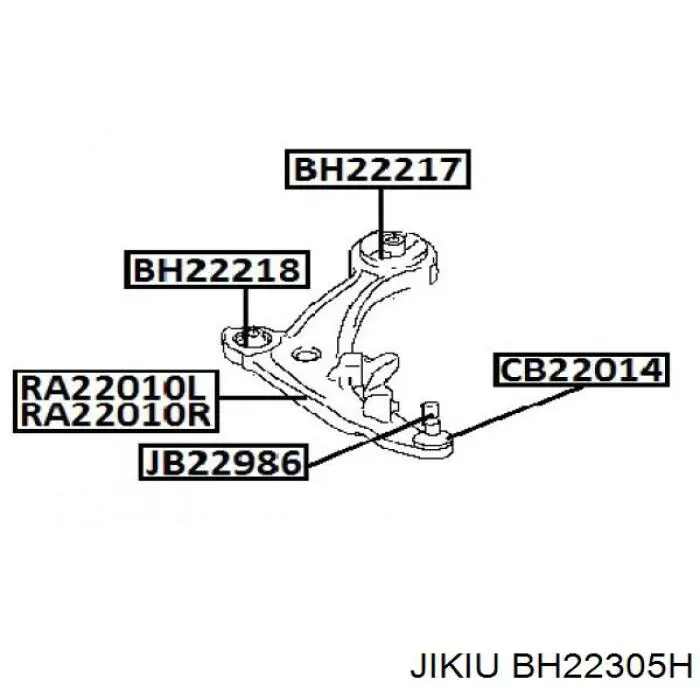 Сайлентблок нижнього важеля передньої підвіски Jikiu BH22305H ціна, від 14.53 USD