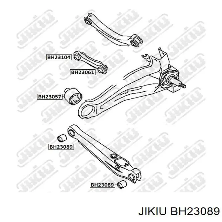 Сайлентблок заднього поперечного важеля, внутрішній JIKIU BH23089