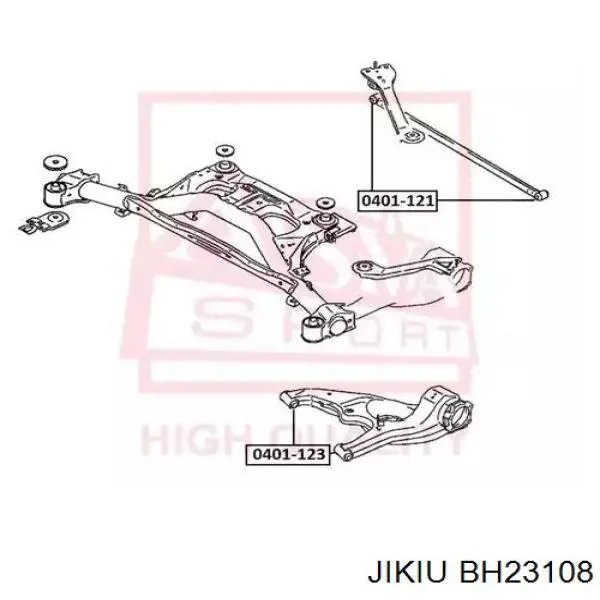 Сайлентблок заднього нижнього важеля BH23108 Jikiu