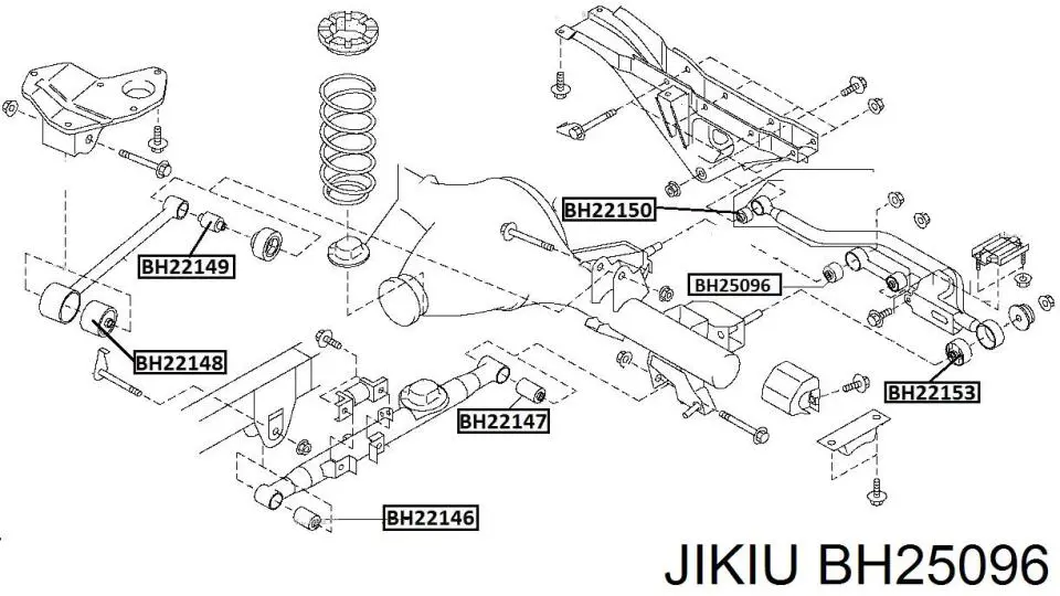 Сайлентблок тяги поперечної, задньої підвіски BH25096 Jikiu