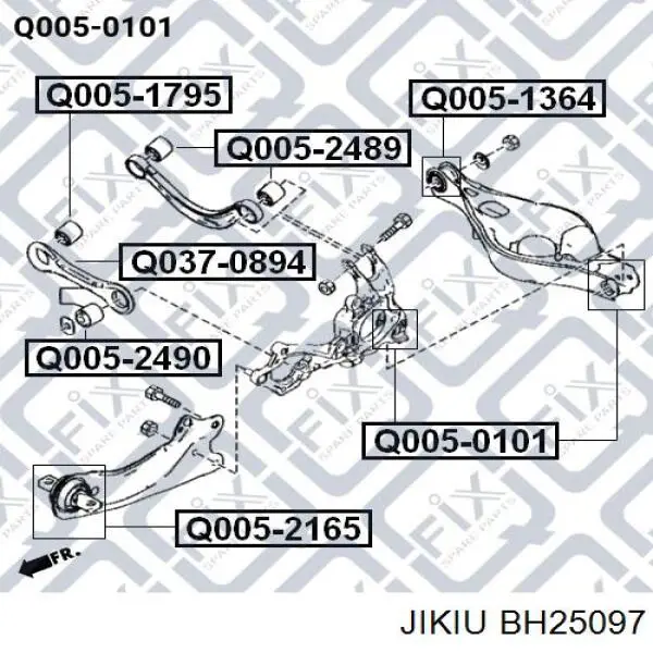 Купити BH25097 Jikiu Сайлентблок цапфи задньої