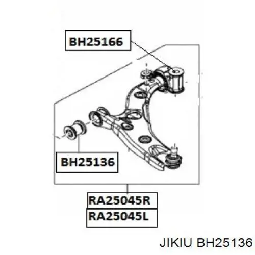 Сайлентблок переднього нижнього важеля BH25136 Jikiu