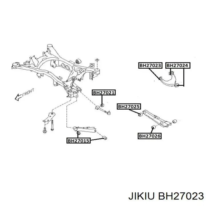 Сайлентблок заднього верхнього важеля BH27023 Jikiu