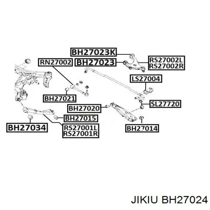 Купити BH27024 Jikiu Сайлентблок заднього верхнього важеля
