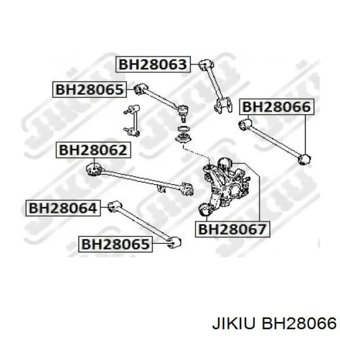 Сайлентблок заднього нижнього важеля BH28066 Jikiu