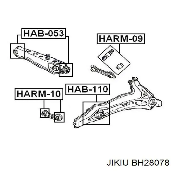 Сайлентблок заднього поздовжнього нижнього важеля Jikiu BH28078 ціна, від 12.22 USD