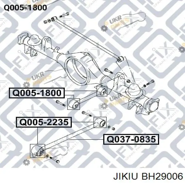 Сайлентблок заднього поздовжнього верхнього важеля Jikiu BH29006 ціна, від 4.03 USD
