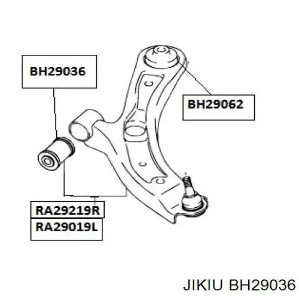 Сайлентблок переднього важеля BH29036 Jikiu