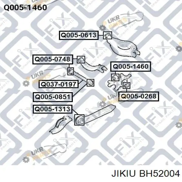 Сайлентблок цапфи задньої BH52004 Jikiu