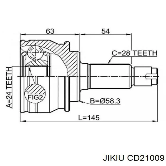 Купити CD21009 Jikiu Пильник шарніра приводу