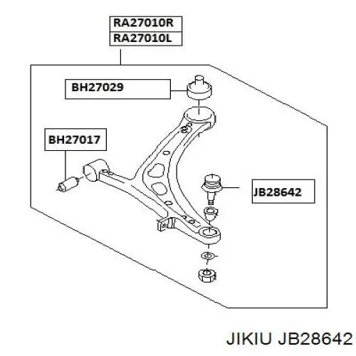 Кульова опора, нижня Jikiu JB28642