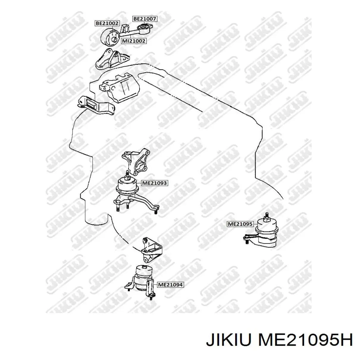 Подушка (опора) двигуна, ліва ME21095H Jikiu