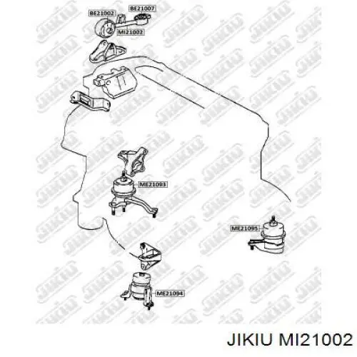 Подушка (опора) двигуна, права верхня MI21002 Jikiu