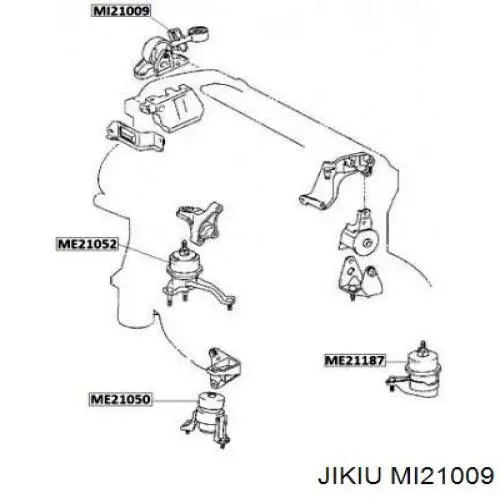 Подушка (опора) двигуна, права верхня MI21009 Jikiu