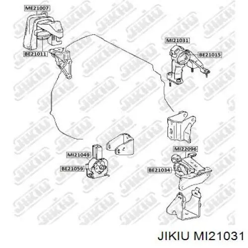 Подушка (опора) двигуна, задня Jikiu MI21031 ціна, від 30.64 USD