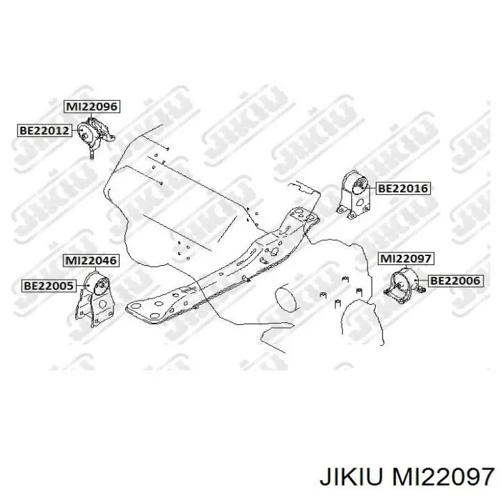 Подушка (опора) двигуна, ліва MI22097 Jikiu