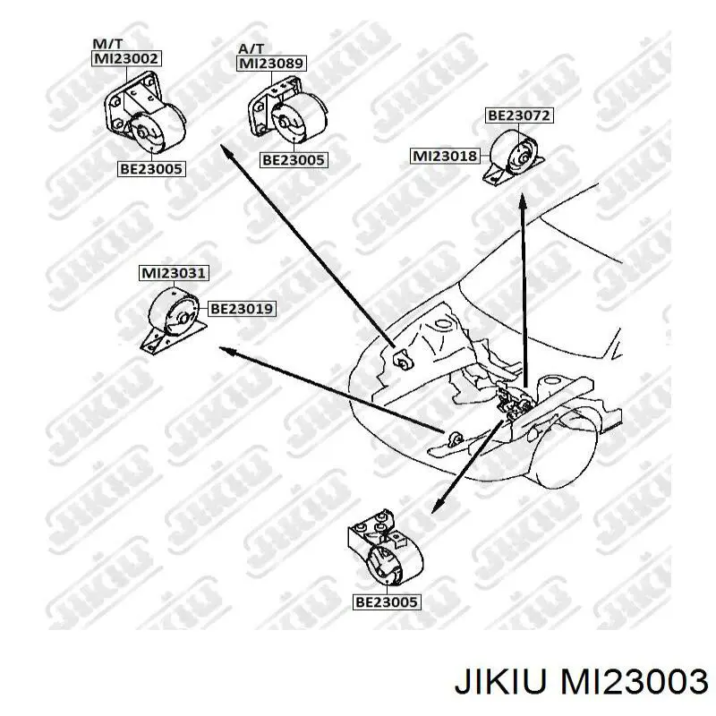 Подушка (опора) двигуна, ліва MB691230 Mitsubishi
