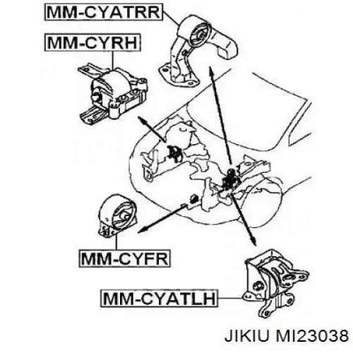 Подушка (опора) двигуна, передня Jikiu MI23038 ціна, від 16.31 USD