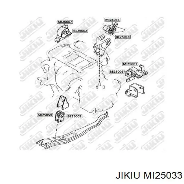 Подушка (опора) двигуна, задня Jikiu MI25033 ціна, від 14.79 USD