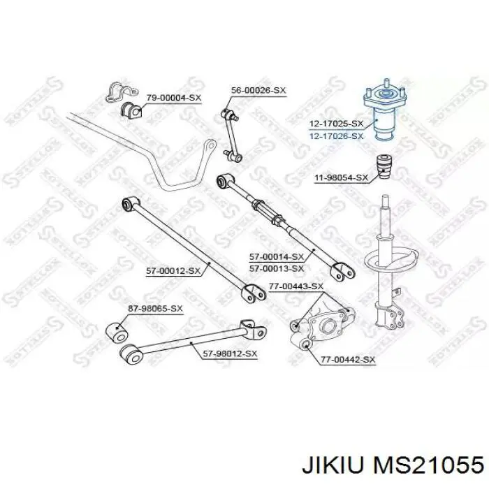 Опора амортизатора заднього, лівого MS21055 Jikiu