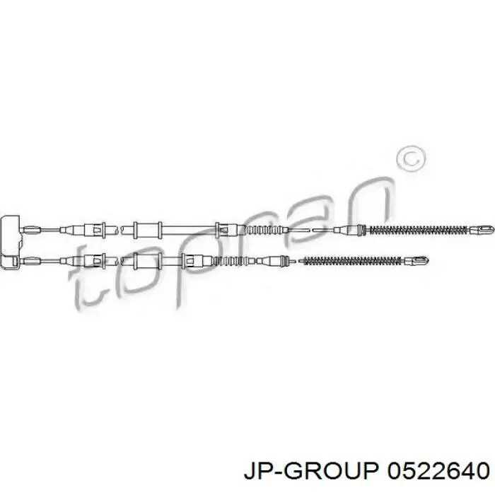 Трос ручного гальма задній, правий/лівий JP Group 0522640 ціна, від 16.31 USD
