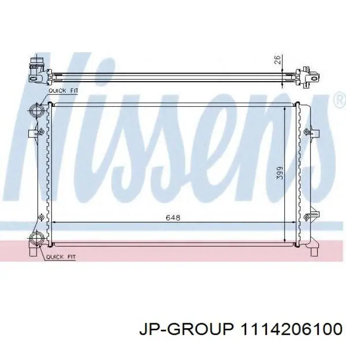 Радіатор основний JP Group 1114206100 ціна, від 61.83 USD