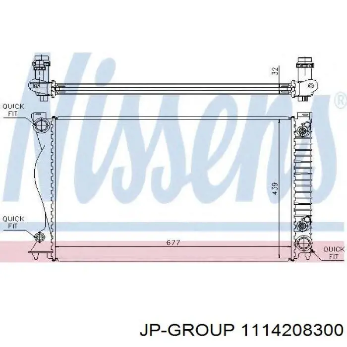1114208300 JP Group радіатор охолодження двигуна