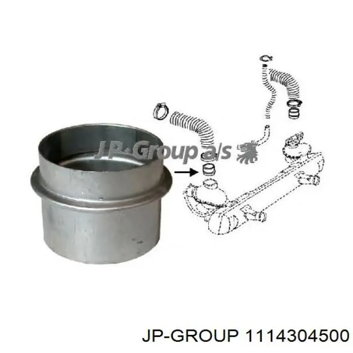 Шланг радіатора опалювача/пічки, подача 1114304500 JP Group