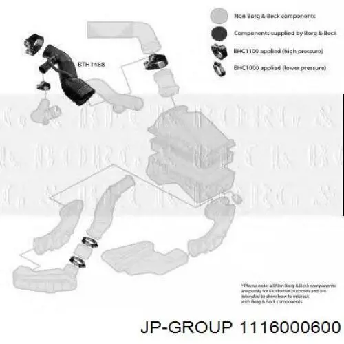 Купити 1116000600 JP Group Патрубок витратоміра повітря