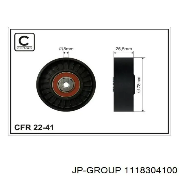 Натяжний ролик JP Group 1118304100 ціна, від 6.95 USD