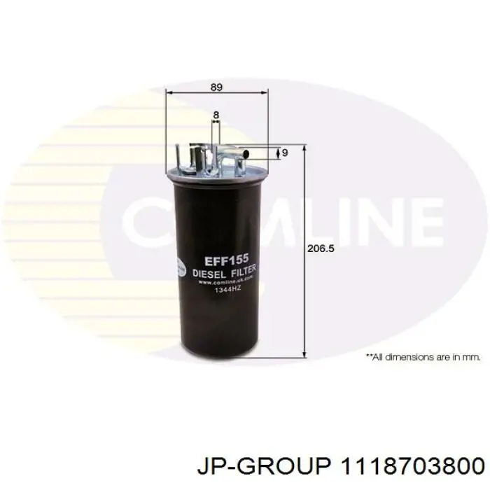 Фільтр тонкого очищення палива JP Group 1118703800 ціна, від 13.81 USD