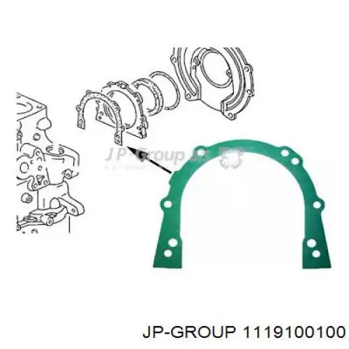 Купити 1119100100 JP Group Прокладка колінвалу двигуна, задня