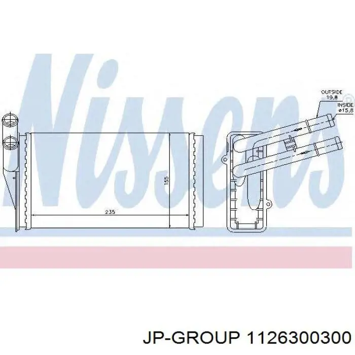 Радіатор пічки (обігрівача) JP Group 1126300300 ціна, від 14.84 USD