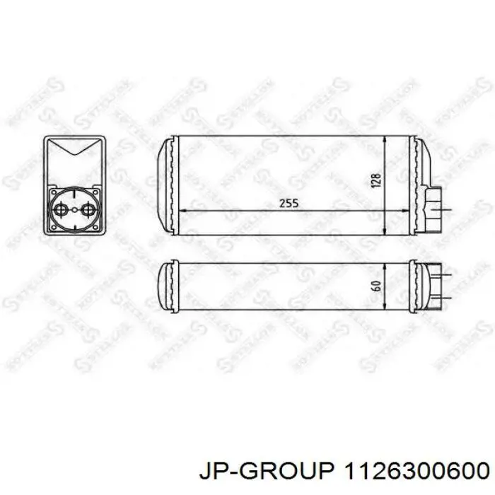Радіатор пічки (обігрівача) JP Group 1126300600 ціна, від 16.56 USD