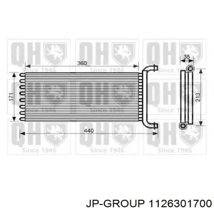 Радіатор пічки (обігрівача) JP Group 1126301700 ціна, від 52.35 USD