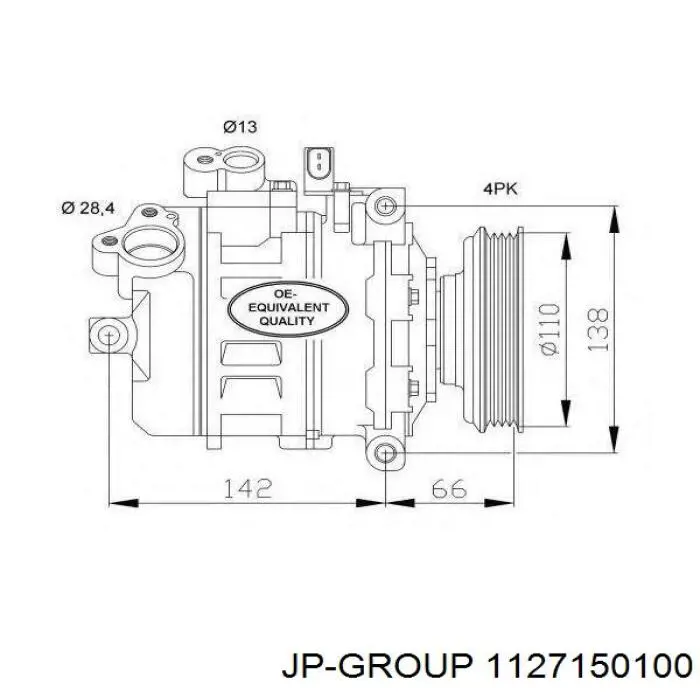 Муфта компресора кондиціонера 1127150100 JP Group