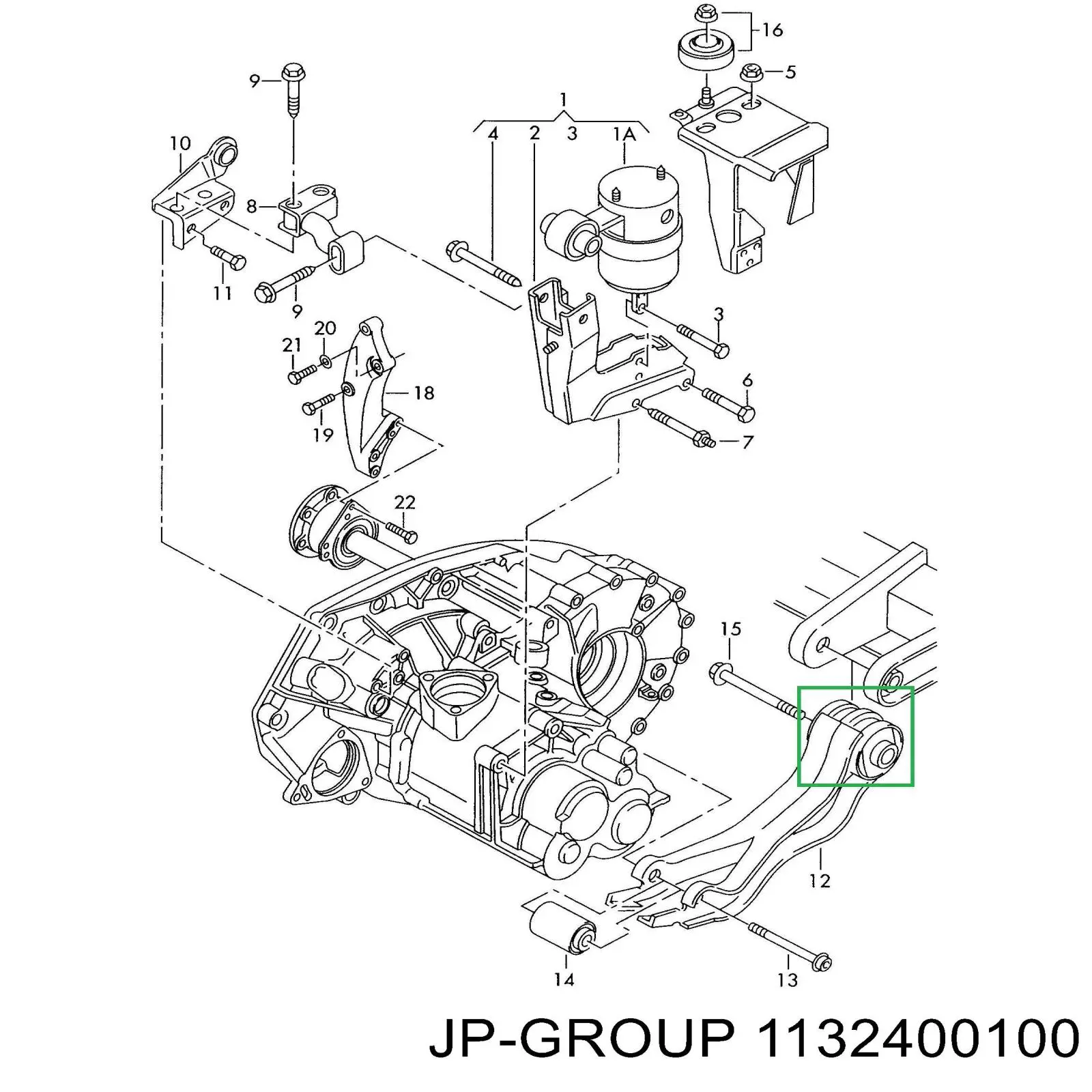 Купити 1132400100 JP Group Задня подушка двигуна