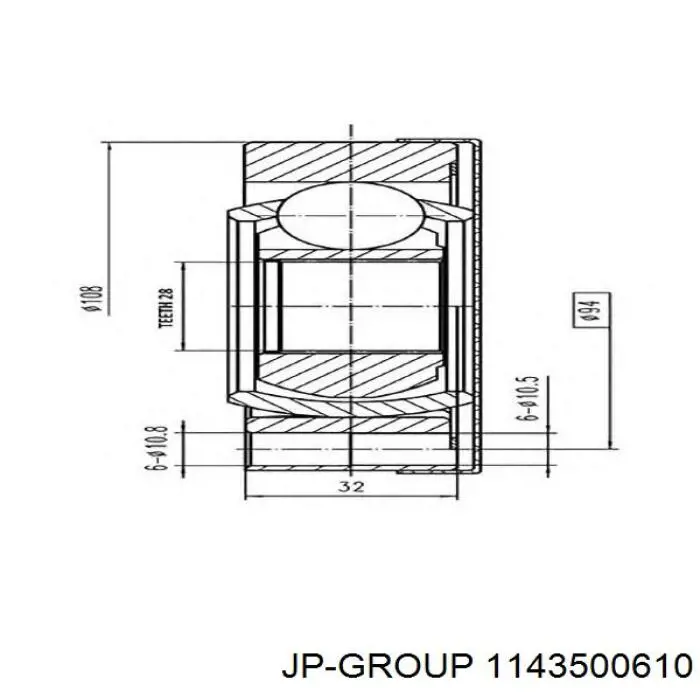 1143500610 JP Group ШРКШ внутрішній, передній