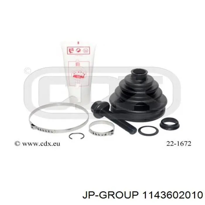 Пильник шарніра кутових швидкостей зовнішній передній JP Group 1143602010 ціна, від 9.55 USD