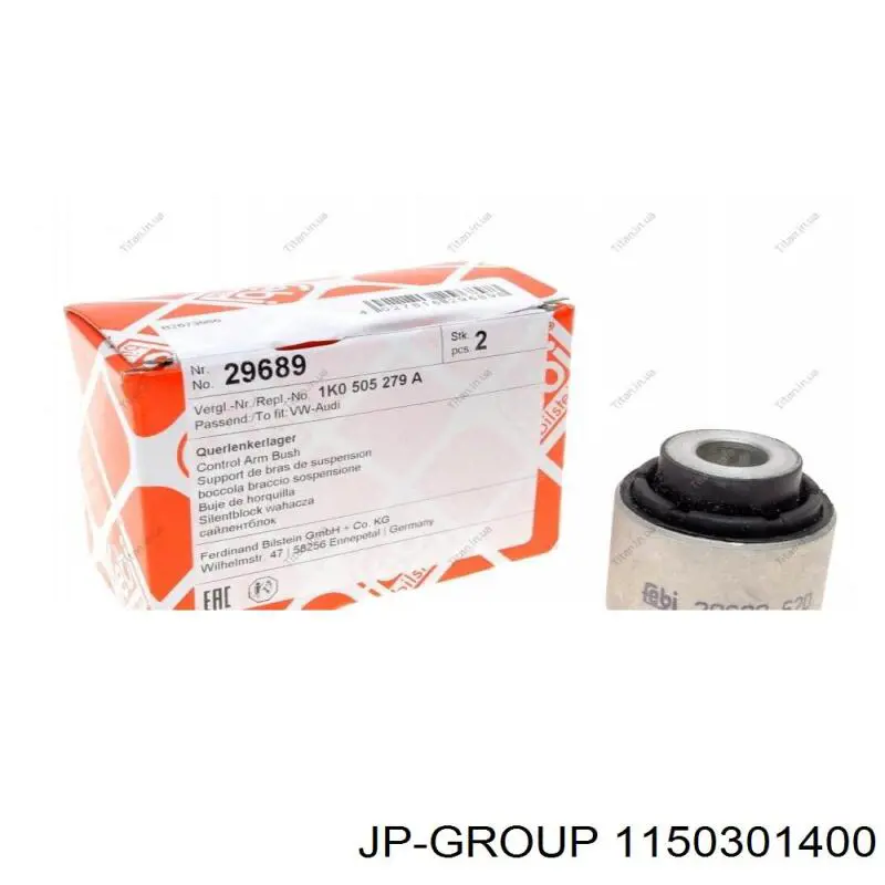Сайлентблок заднього верхнього важеля JP Group 1150301400