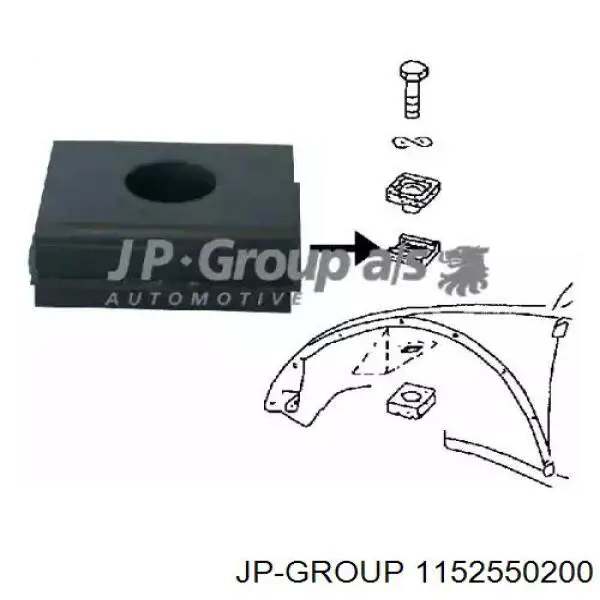 Проставка (гумове кільце) пружини задньої, верхня JP Group 1152550200 ціна, від 3.01 USD