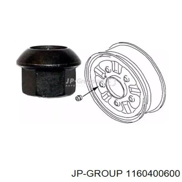 Гайка кріплення колеса JP Group 1160400600 ціна, від 1.17 USD