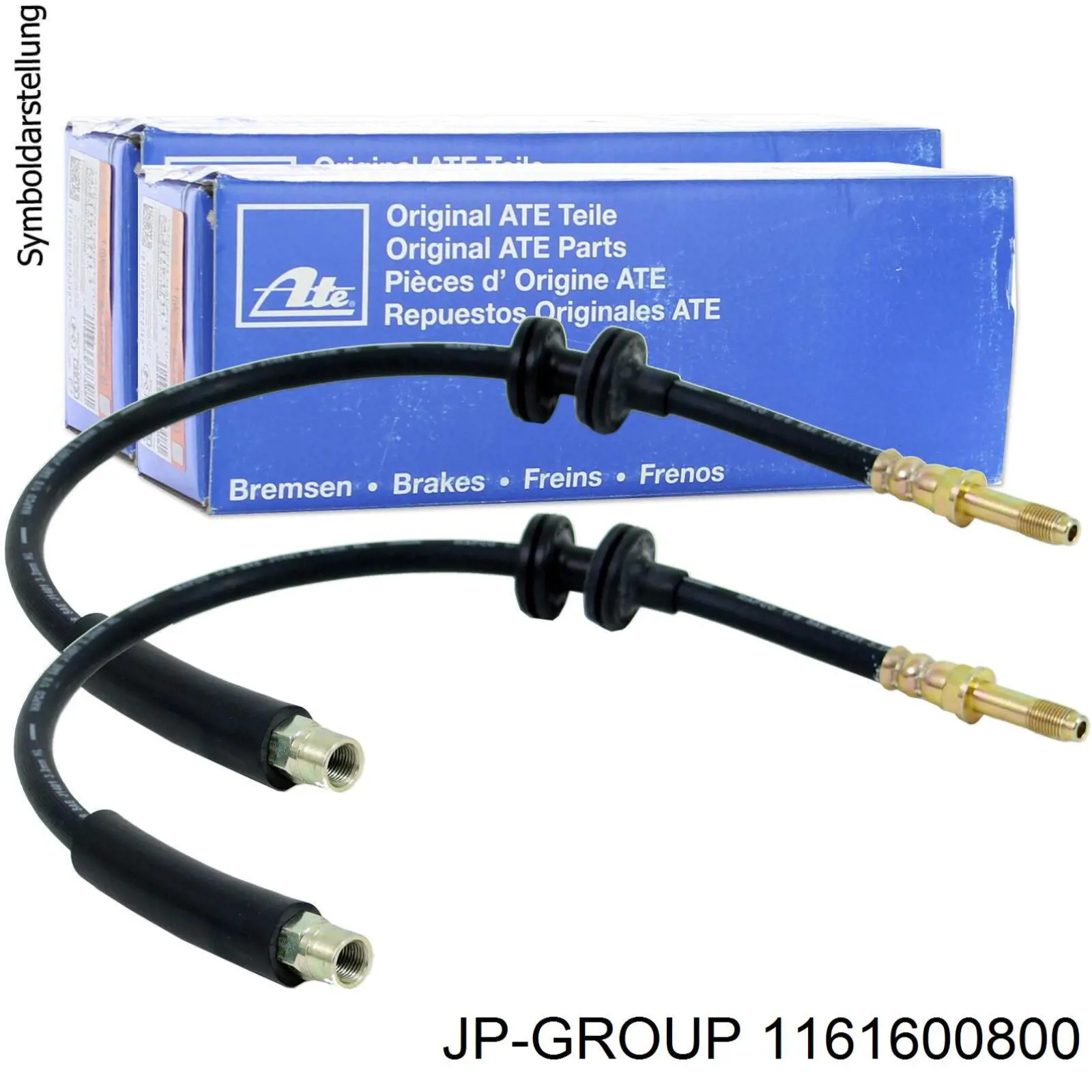 Шланг гальмівний передній JP Group 1161600800 ціна, від 6.86 USD