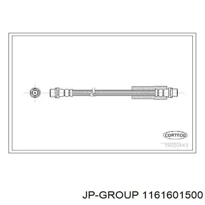 Шланг гальмівний передній JP Group 1161601500 ціна, від 4.67 USD