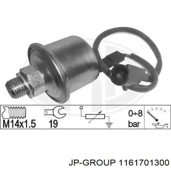 Шланг гальмівний задній 1161701300 JP Group