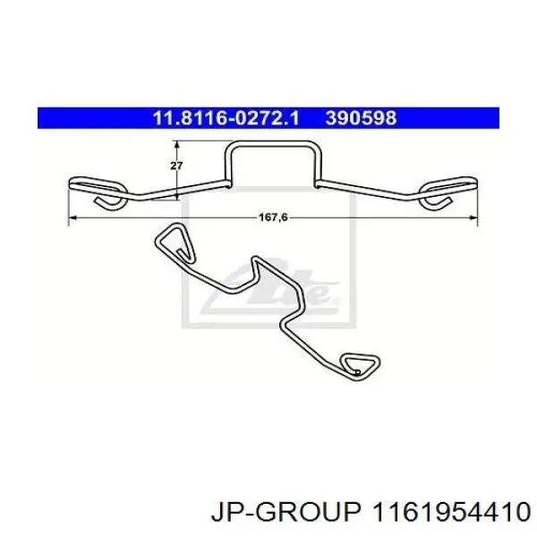 Ремкомплект супорту гальмівного переднього JP Group 1161954410 ціна, від 2.68 USD