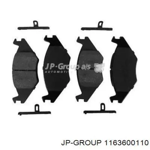 Колодки гальмівні передні, дискові 1163600110 JP Group