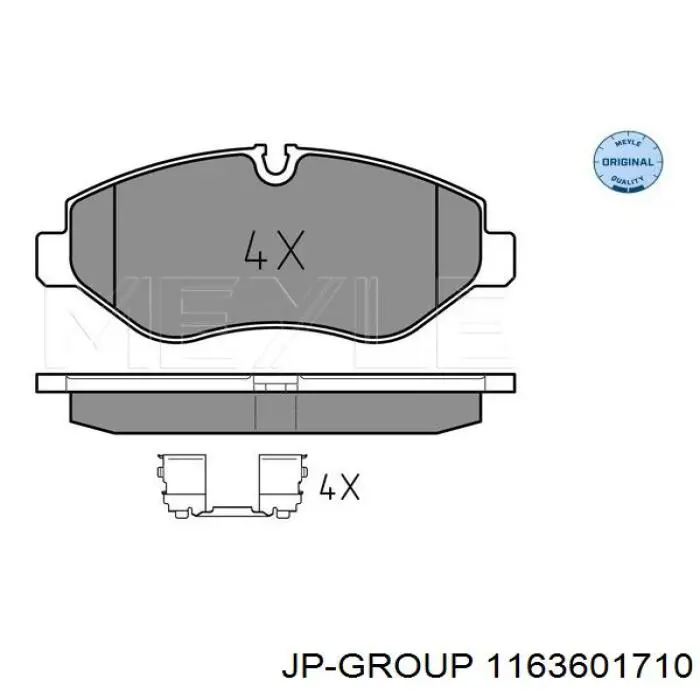 Колодки гальмівні передні, дискові 1163601710 JP Group