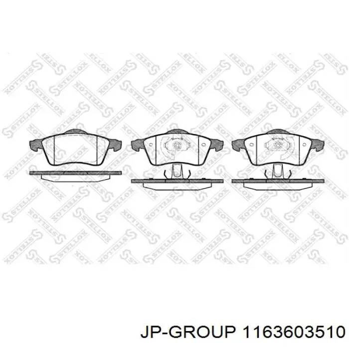 Колодки гальмівні передні, дискові 1163603510 JP Group