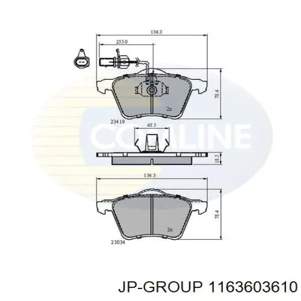 1163603610 JP Group Передні гальмівні колодки